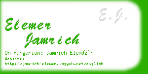 elemer jamrich business card